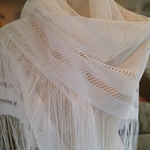 Pure White Lacey Japanese Shawl